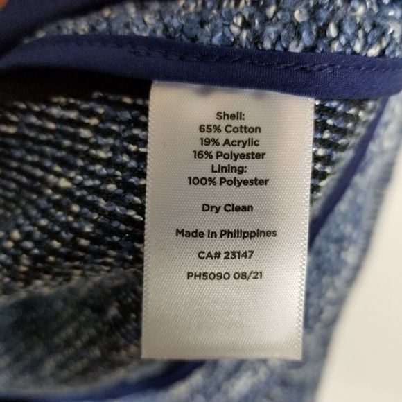 Talbots Women  Tweed Blazer Jacket Size 14 Blue Double Breasted Partially Lined - Picture 5 of 5